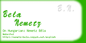 bela nemetz business card