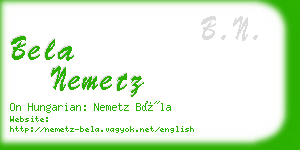 bela nemetz business card